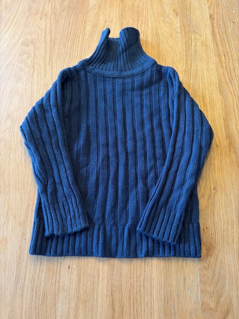 Shein Boys 130 Navy Ribbed Turtleneck Sweater